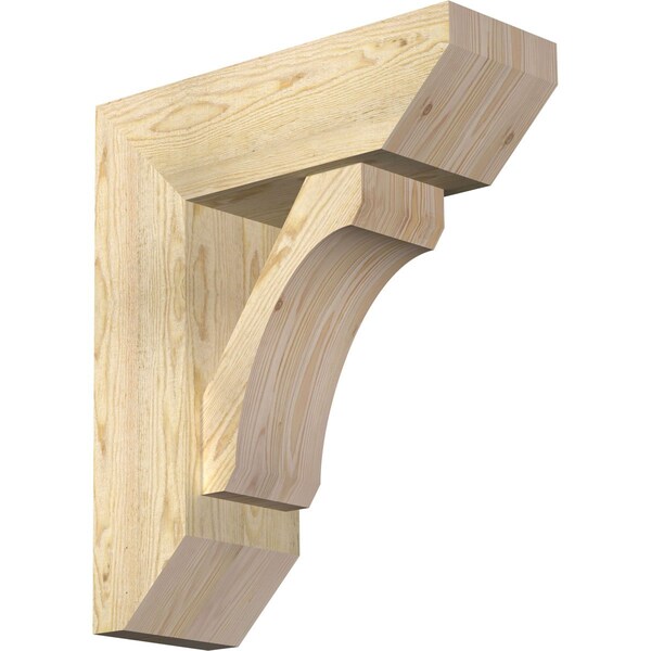 Ekena Millwork Legacy Slat Rough Sawn Bracket w/ Offset Brace, Douglas Fir, 8"W x 22"D x 26"H BKT0806X22X26LEC06RDF - main